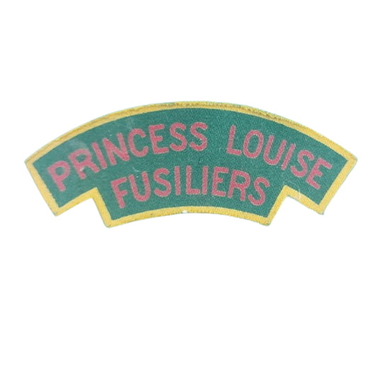 WW2 Canadian Princess Louise Fusiliers Printed Canvas Shoulder Title