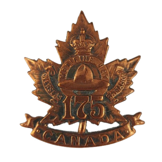 WW1 Canadian 175th Battalion Collar Badge -Medicine Hat Alberta