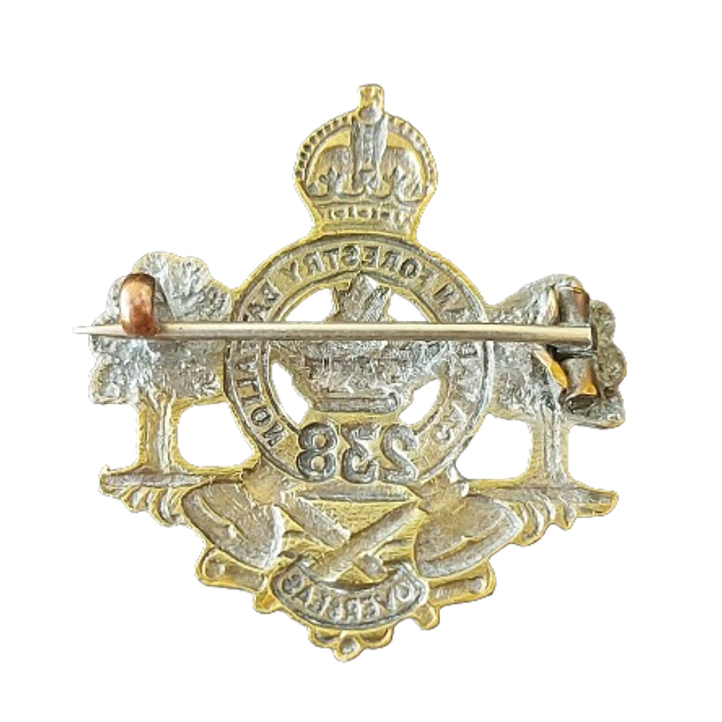 WW1 Canadian 238th Battalion Forestry Collar Badge -Valcartier Quebec