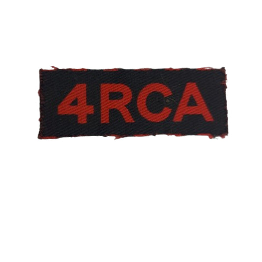 WW2 Canadian 4 RCA Royal Canadian Artillery Printed Canvas Shoulder Title
