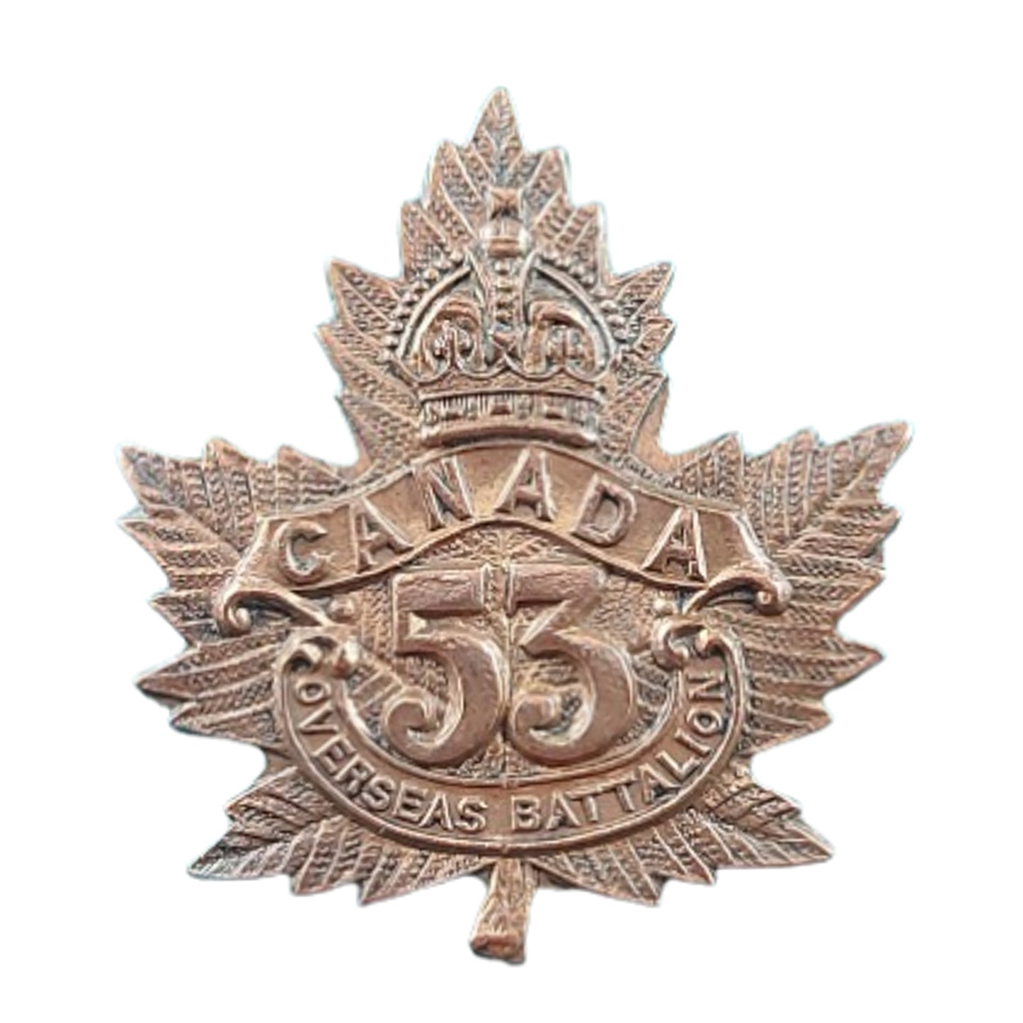 WW1 Canadian 53rd Battalion Cap Badge -Prince Albert Saskatchewan