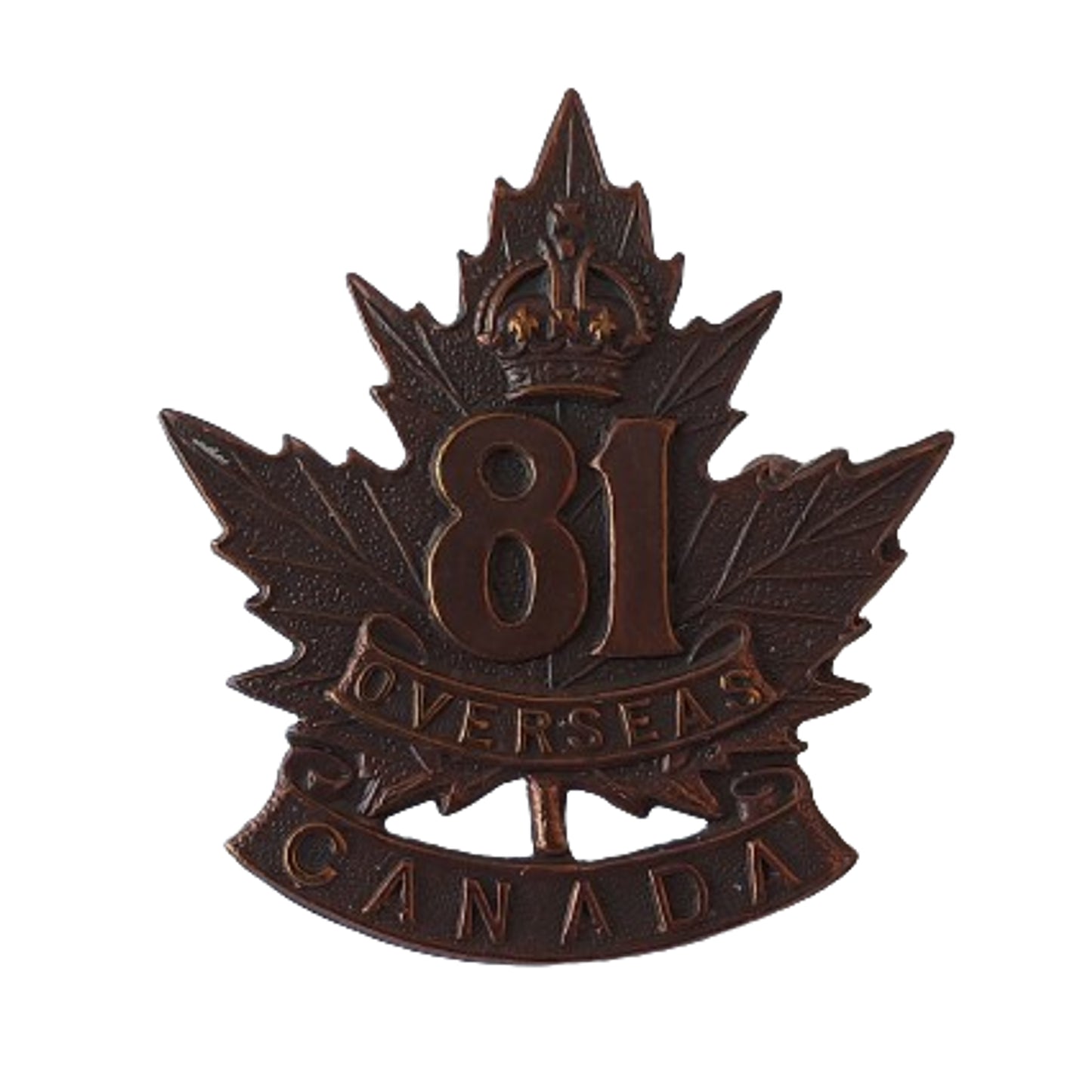 WW1 Canadian 81st Battalion Cap Badge -Toronto Ontario