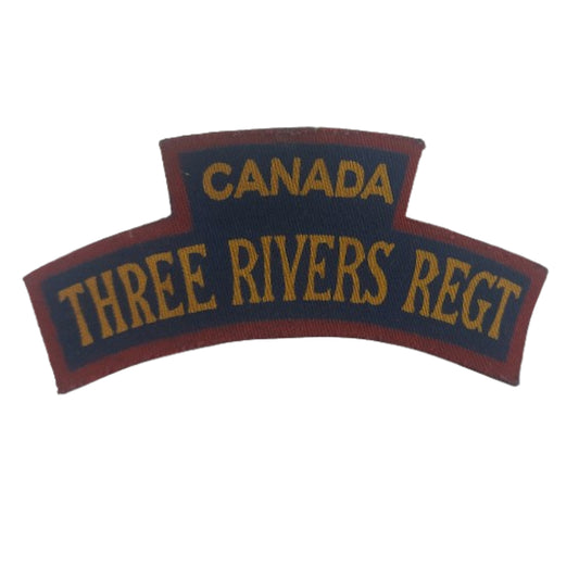 WW2 Canadian Three Rivers Regiment Printed Canvas Shoulder Title
