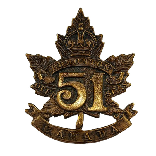 WW1 Canadian 51st Battalion Cap Badge - Edmonton Alberta