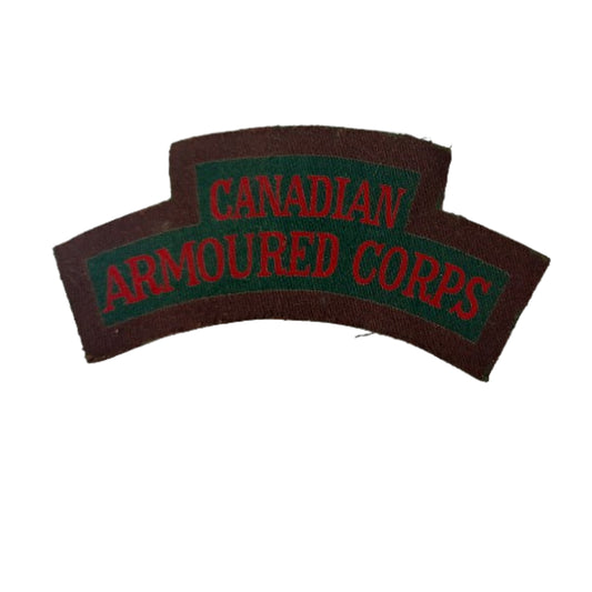WW2 Canadian Armoured Corps Printed Canvas Shoulder Title