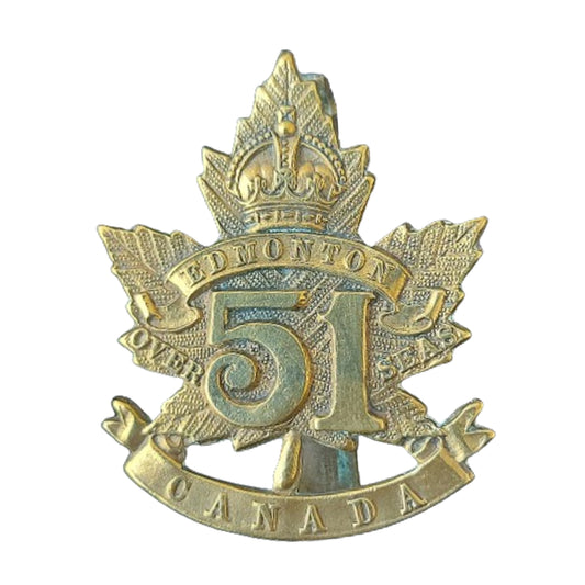 WW1 Canadian 51st Battalion Cap Badge -Edmonton Alberta