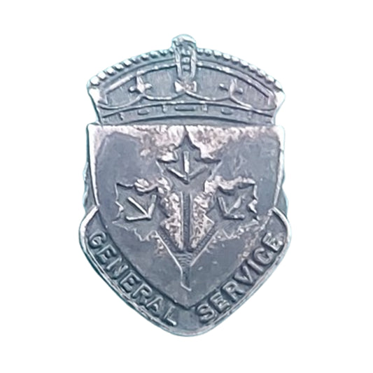 WW2 Canadian Numbered General Service Lapel Lapel Pin Sterling