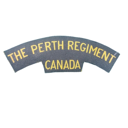 WW2 Canadian The Perth Regiment Canada Printed Canvas Shoulder Title