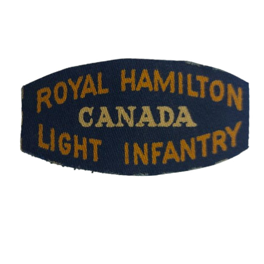 WW2 Canadian Hamilton Light Infantry Printed Canvas Shoulder Title
