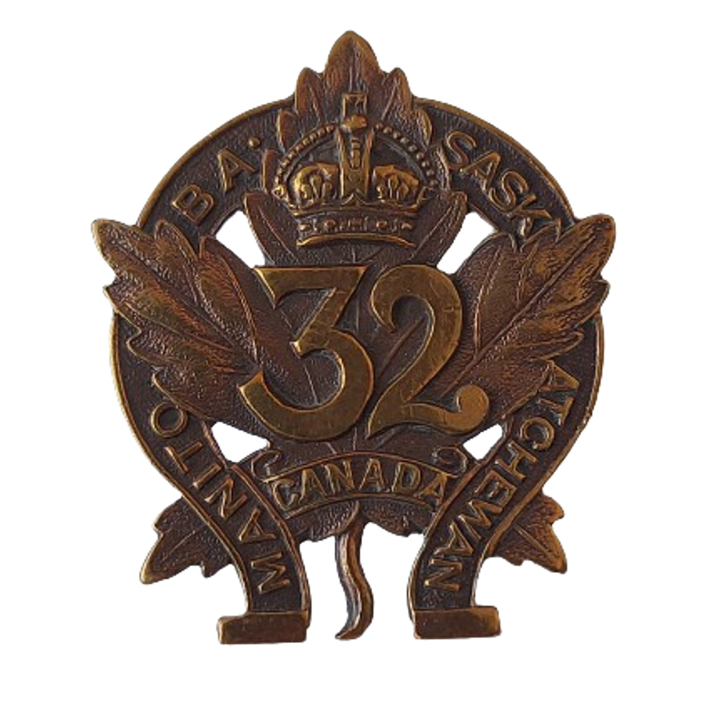 WW1 Canadian 32nd Battalion Collar Badge -Manitoba / Saskatchewan