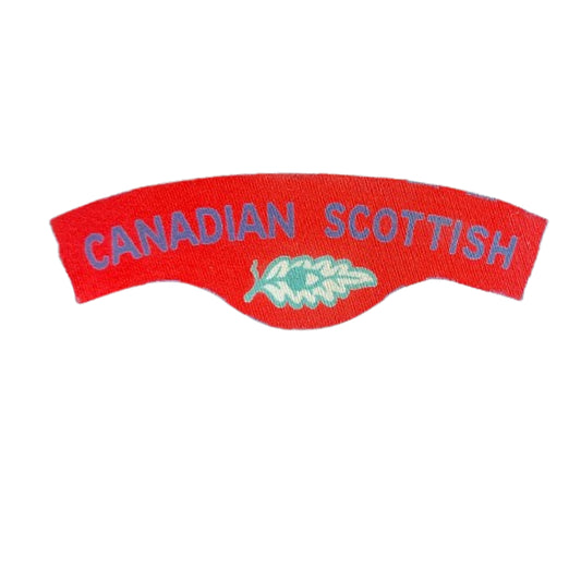 WW2 Canadian Scottish Printed Canvas Shoulder Title