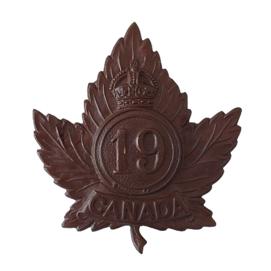 WW1 Canadian 19th Battalion Cap Badge -Toronto Ontario