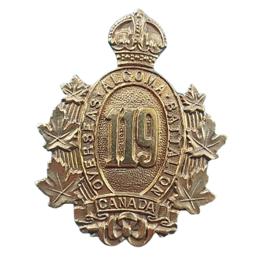 WW1 Canadian 119th Battalion Collar Badge -Sault Ste. Marie, Ontario