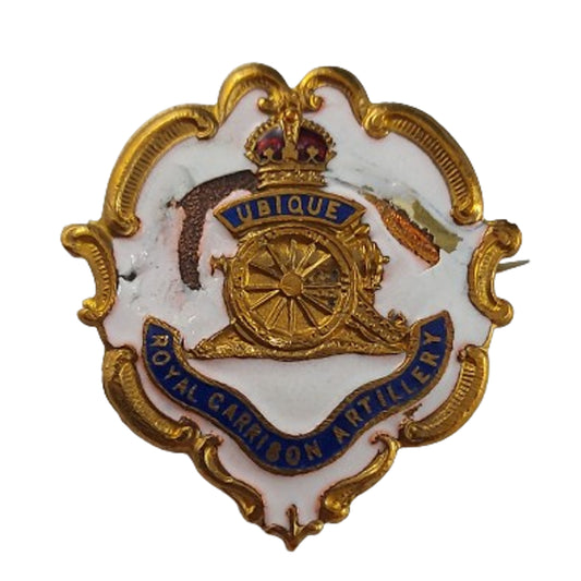 WW1 RCA Royal Canadian Artillery Sweetheart Badge -Enamel On Gilt