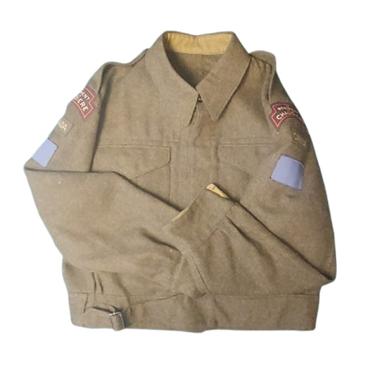 WW2 Canadian Le Regiment De La Chaudiere Reenactors Battle Dress Tunic Size 24 1943