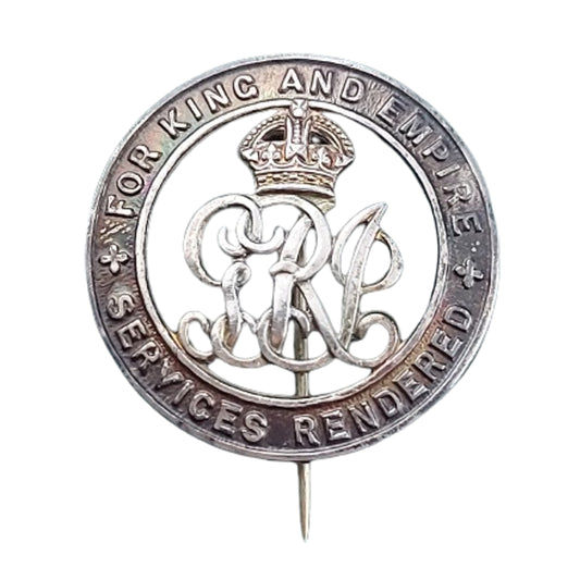 WWI For King and Empire Services Rendered Numbered Badge