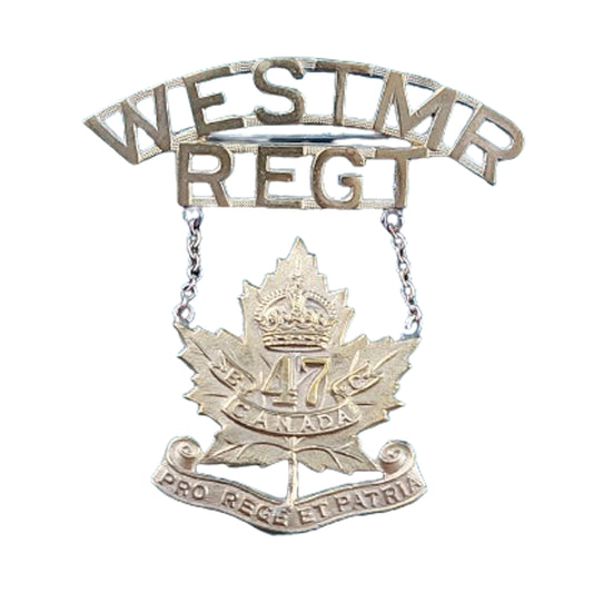 WW1- WW2 Canadian 47th Battalion Sweetheart Badge -British Columbia