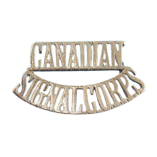 WW1 Canadian Signals Corps Brass Shoulder Title