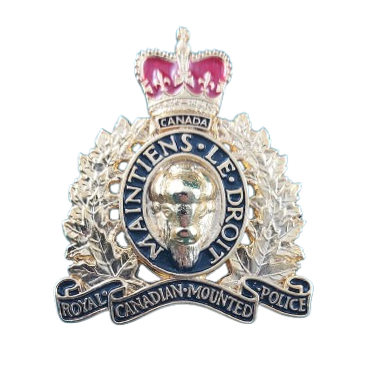 Post-WW2 Canadian RCMP Royal Canadian Mounted Police Cap Badge 1979 Issue