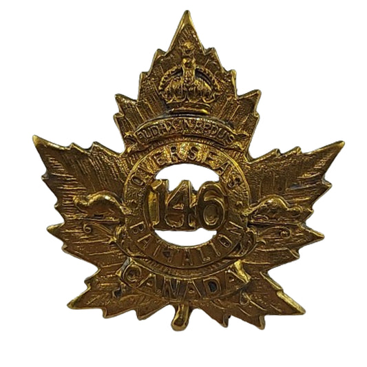 WW1 Canadian 146th Battalion Collar Badge -Kingston Ontario