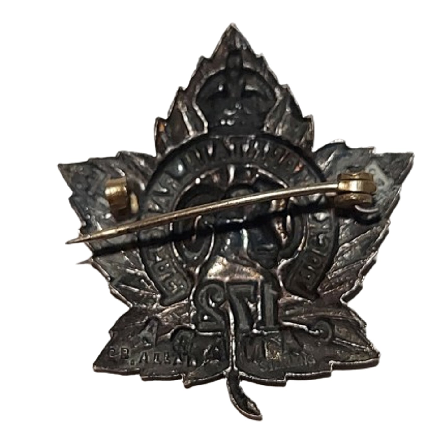 WW1 Canadian 172nd Battalion Sterling Silver Sweetheart Badge -Rocky Mountain Rangers -O.B.Allan