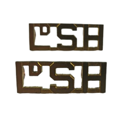 WW2 Canadian LSH Lord Strathcona's Horse Brass Shoulder Title Pair