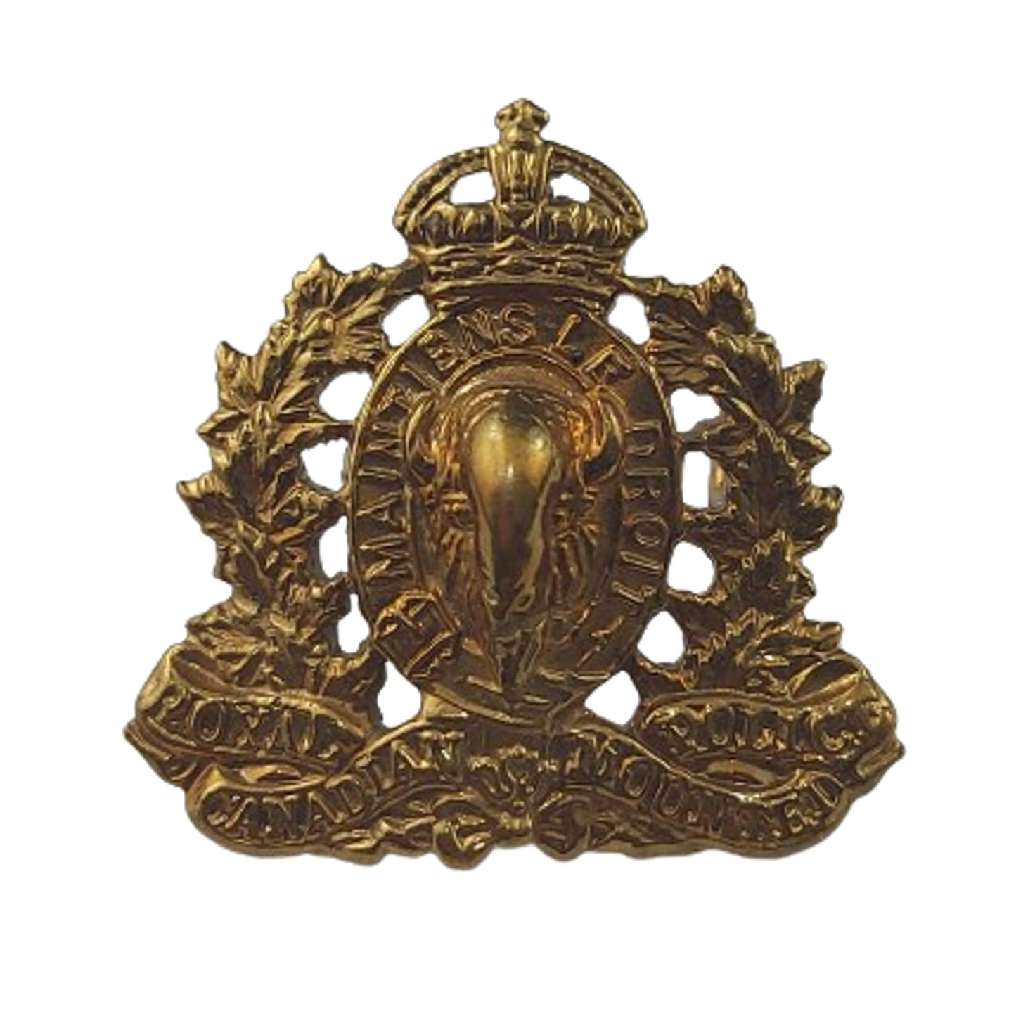 RCMP Royal Canadian Mounted Police Collar Badge -King's Crown