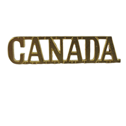 WW2 Canadian CANADA Brass Shoulder Title (1)