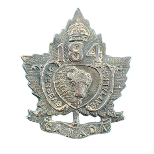 WW1 Canadian 184th Battalion Collar Badge Lisgar Manitoba
