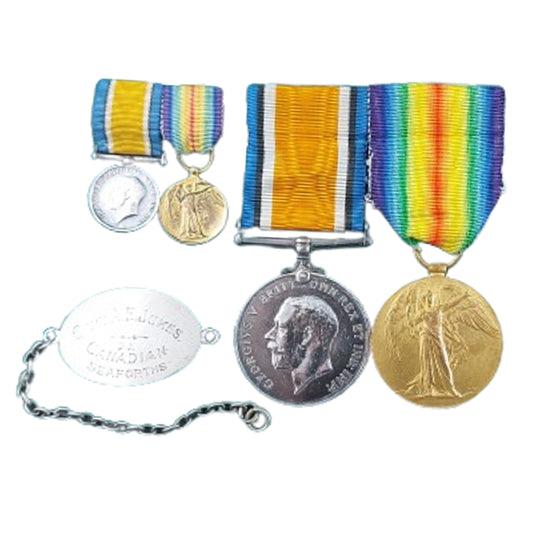 WW1 Canadian Officer's Medal Set 72nd Battalion Seaforth Highlanders