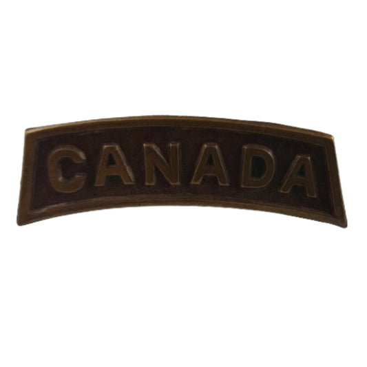 WW1 Canadian CANADA Brass Shoulder Title Caron Bros 1916