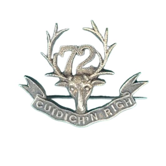 WW1 Canadian CEF 72nd Battalion Seaforth Highlanders Sweetheart Brooch Pin