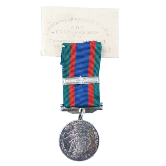WW2 Canadian CVSM Canadian Volunteer Service Medal With Overseas Bar And Envelope