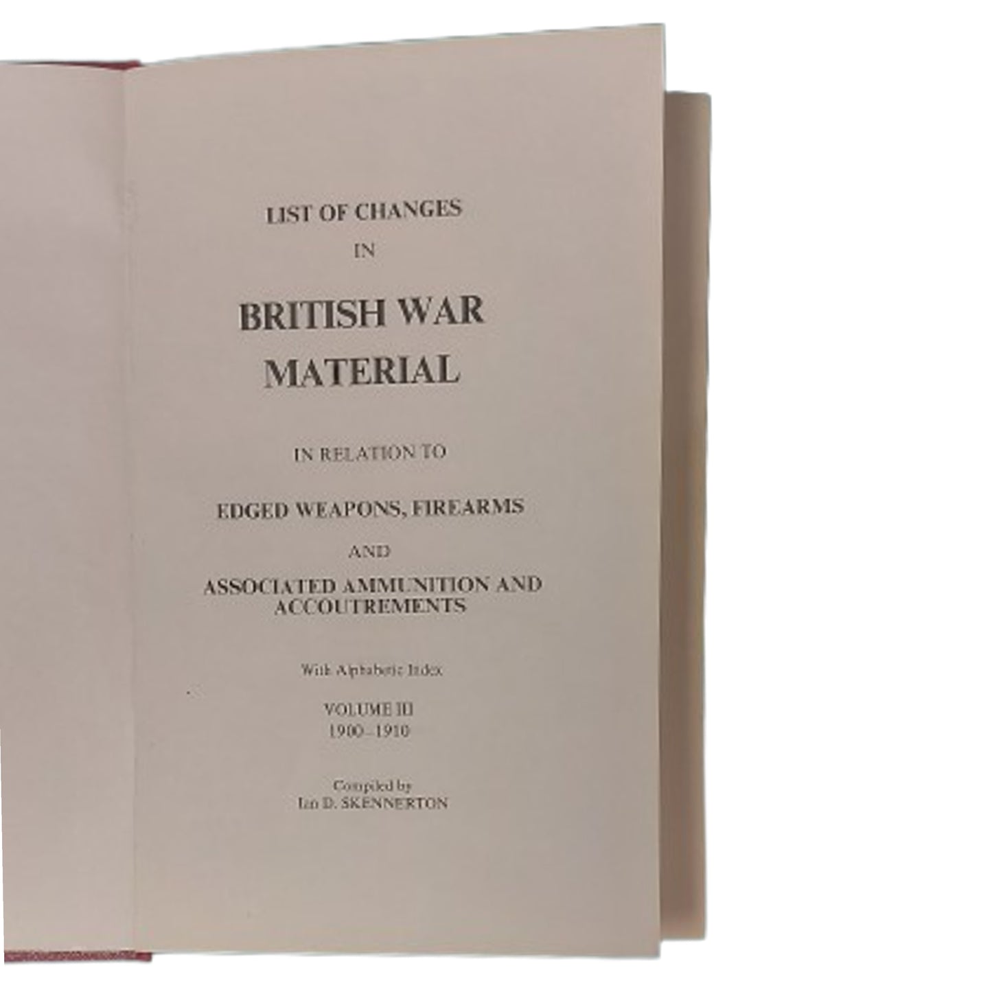 List Of Changes In British War Material 1900-1910