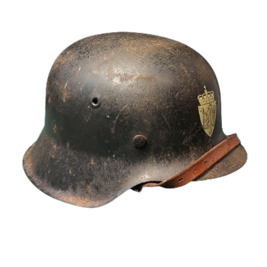 WW2 German Army M42 Combat Helmet Norwegian Army Capture And Reissue