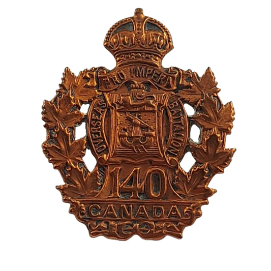 WW1 Canadian 140th Battalion Collar Badge -St.John New Brunswick