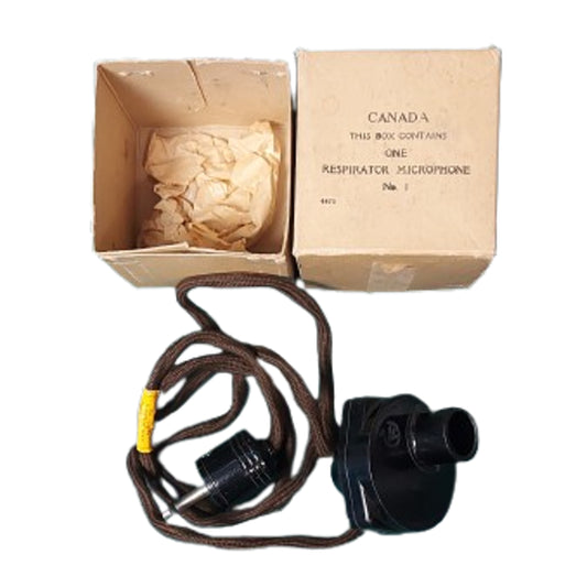 WW2 Canadian Gas Mask Respirator Microphone In Box NOS New Old Stock