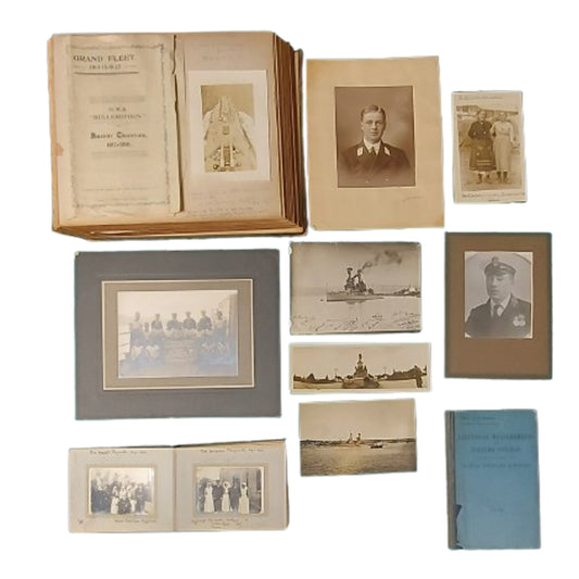 WW1 British RN Royal Navy Named Photo And Album Archive Of Lt. George Humphry Griffiths