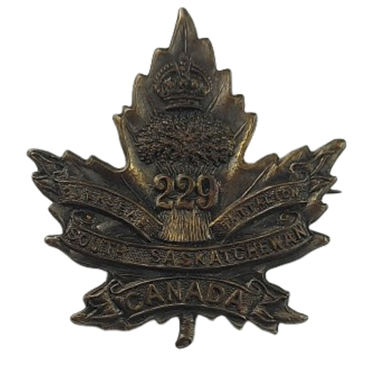 WW1 Canadian 229th Battalion Collar Badge South Saskatchewan Regiment