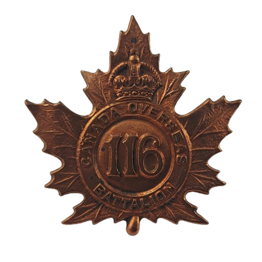 WW1 Canadian 116th Battalion Collar Badge -Uxbridge Ontario