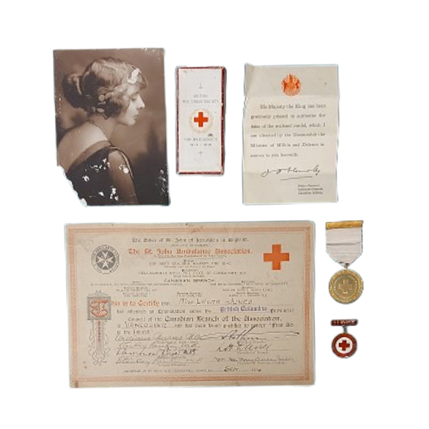 WW1 Canadian St.John Ambulance Association British Red Cross Society Medal Set