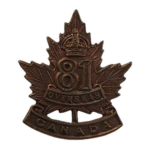 WW1 Canadian 81st Battalion Collar Badge -Toronto Ontario