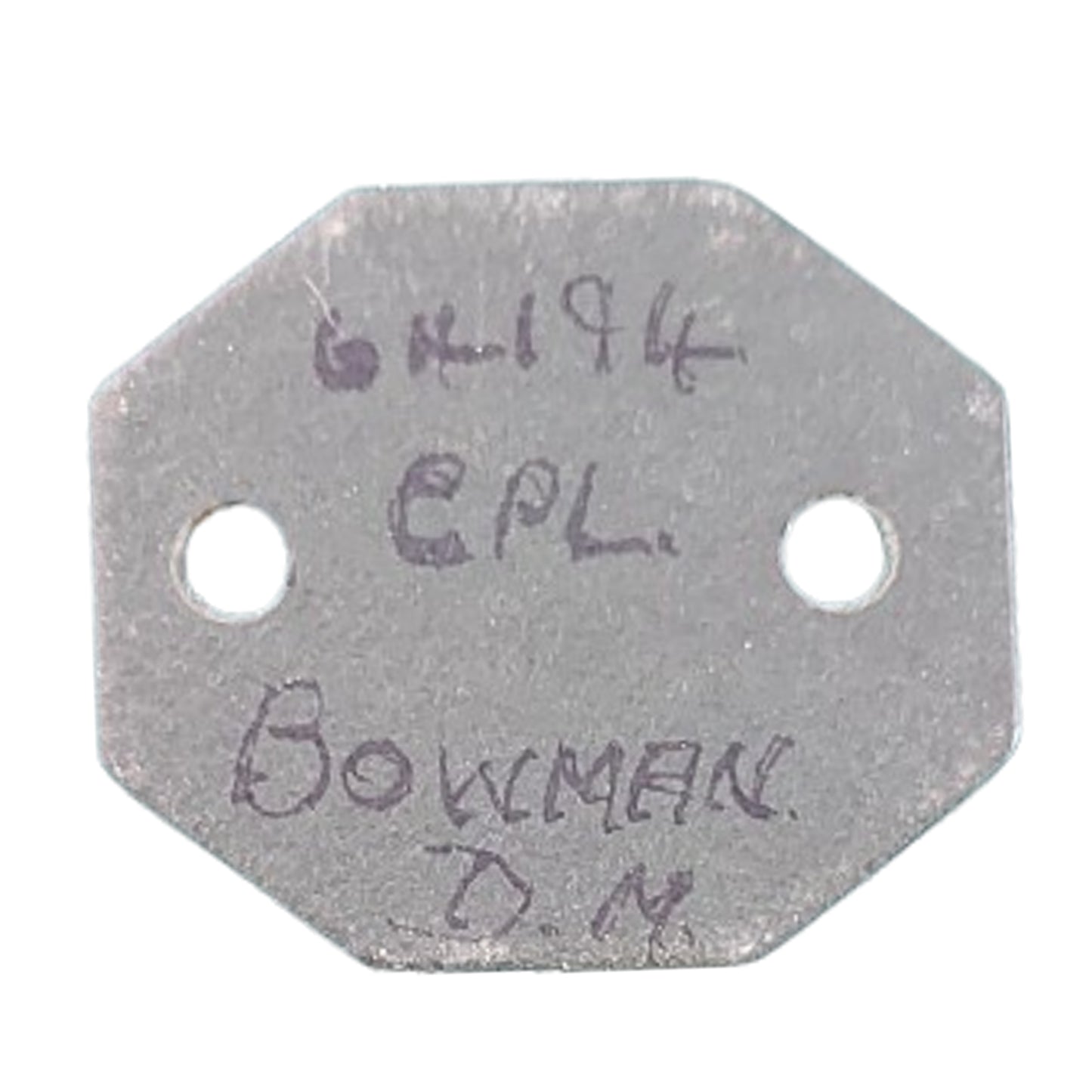 WW2 Canadian I.D. Tag Hand Written