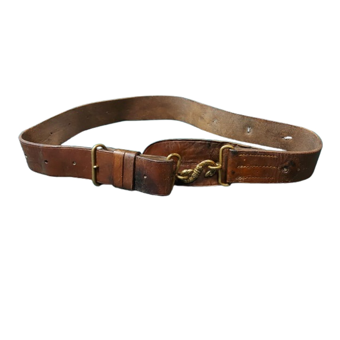 Pre-WW1 Canadian Army Leather Snake Belt Dated 1913