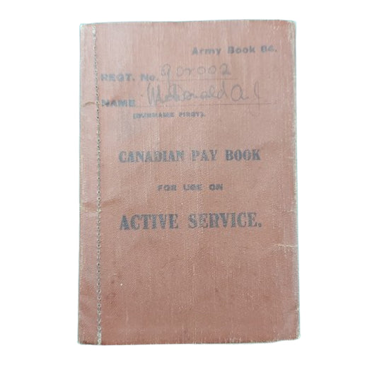 WW1 Canadian CEF Pay Book -193rd Bn. / 42nd Bn.