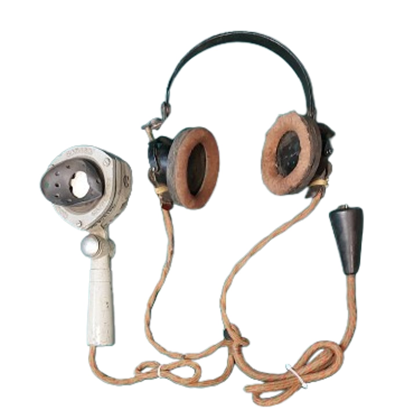 WW2 Canadian Military Vehicle Radio Headset And Microphone