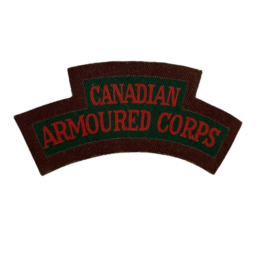 WW2 Canadian Armoured Corps Printed Canvas Shoulder Title