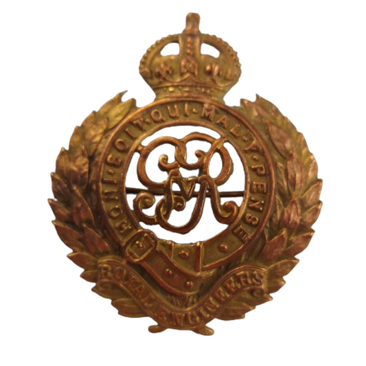 WW1 British RE Royal Engineers Cap Badge -Pinback
