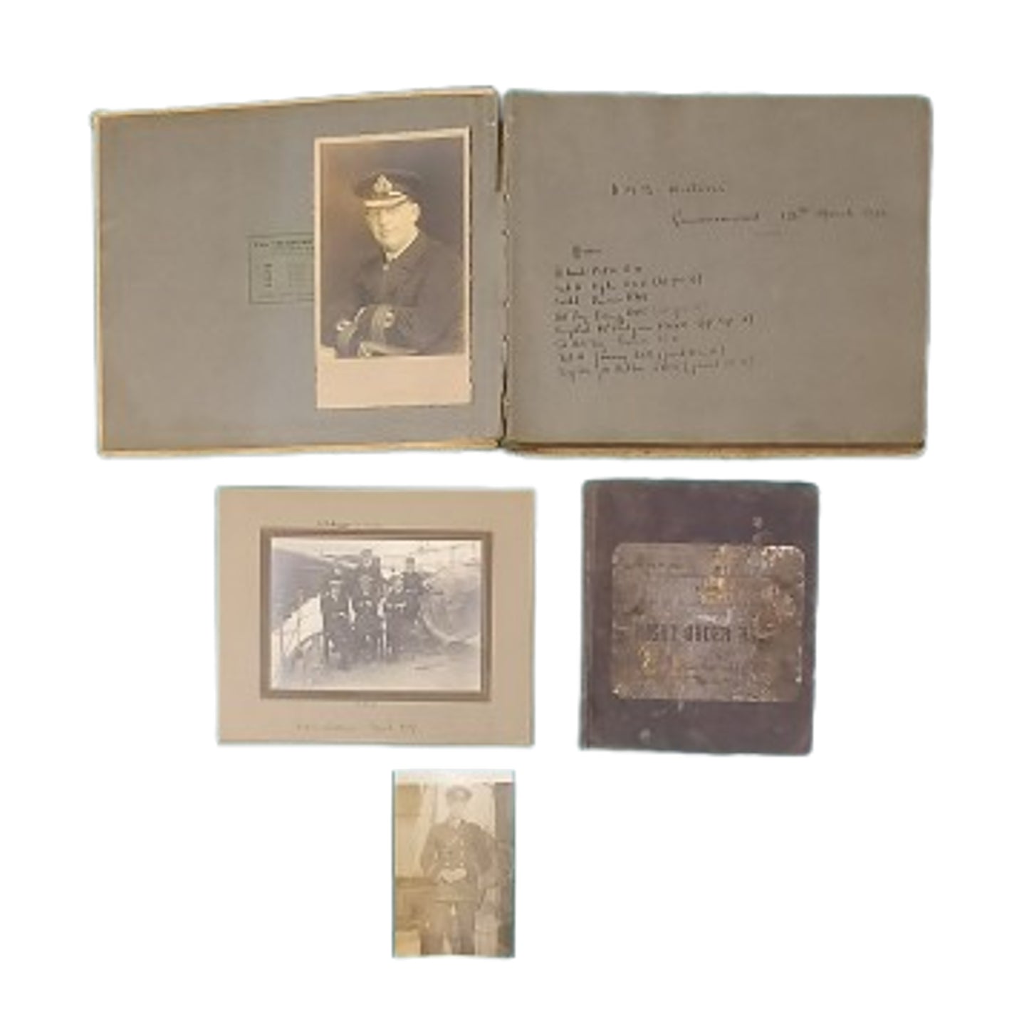 WW1 British RN Royal Navy HMS Wistaria Photo Album And Night Order Book