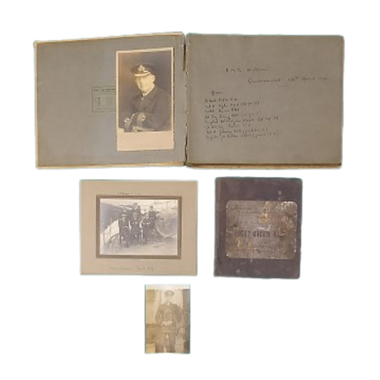 WW1 British RN Royal Navy HMS Wistaria Photo Album And Night Order Book